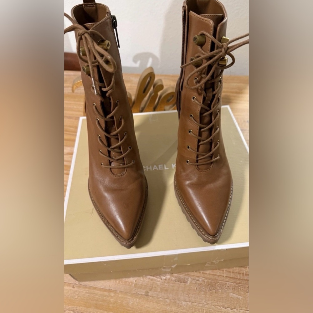 Michael Kors Tan Lace-Up Boots for Women